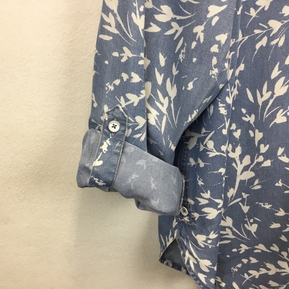 Foxcroft Carmen Long Sleeve Wistful Branches Tencel Button Up Shirt Size 12 - Picture 7 of 11